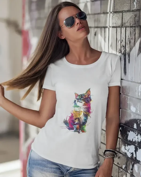 Tricou dama Brush Cat