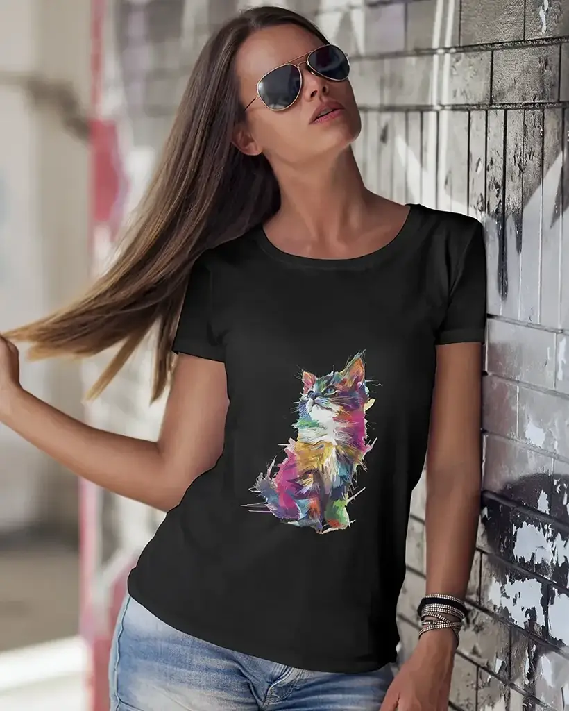 Tricou dama Brush Cat