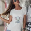 Tricou dama Cute baby elephant
