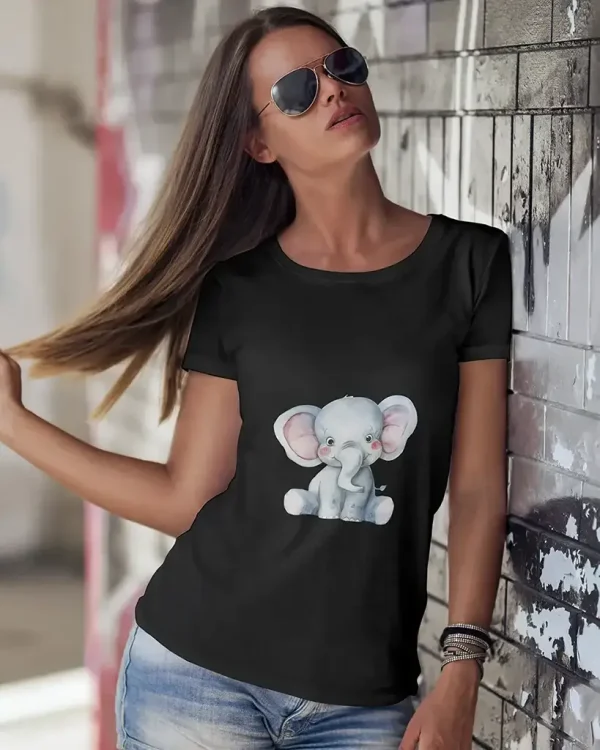 Tricou dama Cute baby elephant