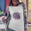 F47.Girl Power1-alb Tricou dama Girl Power Roz