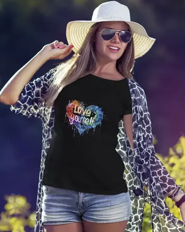 Tricou dama Love Yourself inimioara