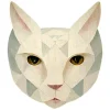 Tricou dama Geometric White Cat