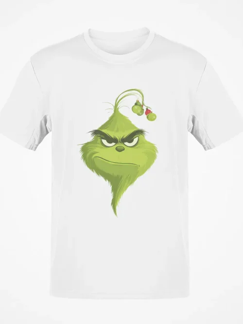 Tricou Grinch globuri alb